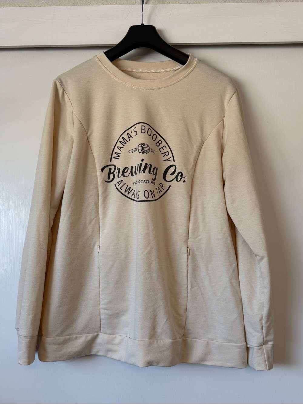 M/L breastfeeding sweatshirt Crewneck Sweater - Cream